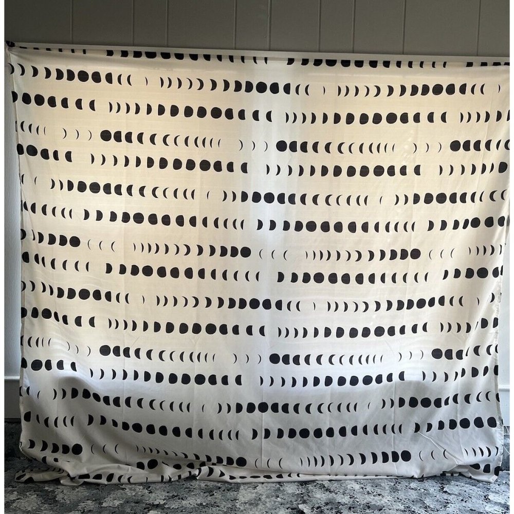 Room Essentials Moon Phase Tapestry Wall Hanging Art Decor Boho White Black 60"